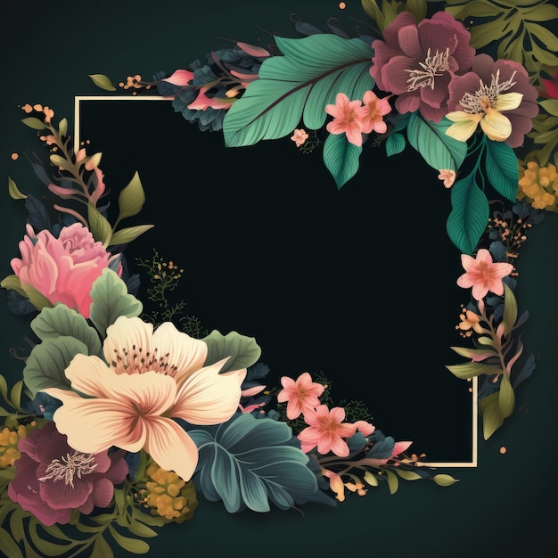 Floral frame Illustratie AI GenerativexA