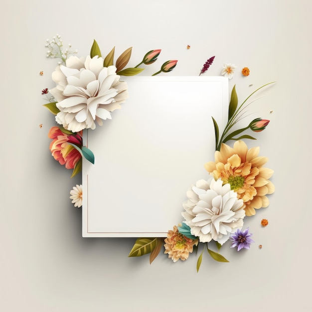 Floral frame Illustration AI GenerativexA