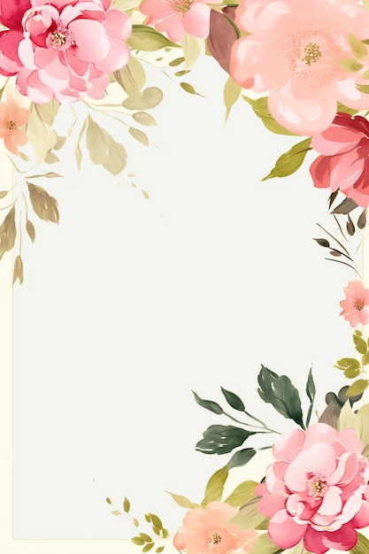 Floral frame met een witte achtergrond