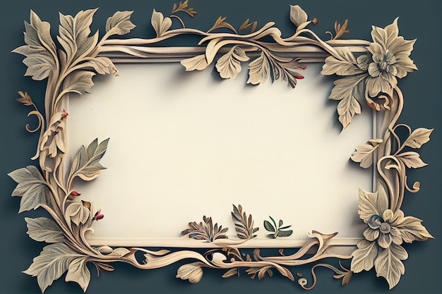 Floral frame mockup concept generatieve AI