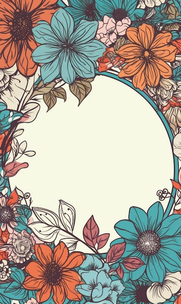 Floral frame perfect for card background Generative AI