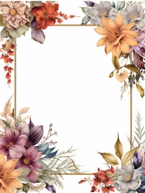Floral frame uitnodiging afdrukken