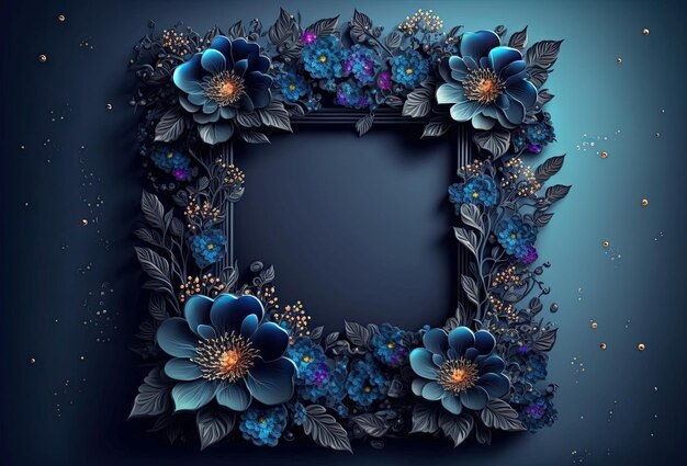 A floral frame with copy space