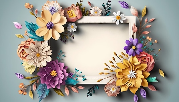 A floral frame with copy space