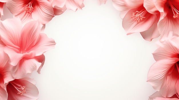 Floral Frame with Elegant Amaryllis Flowers