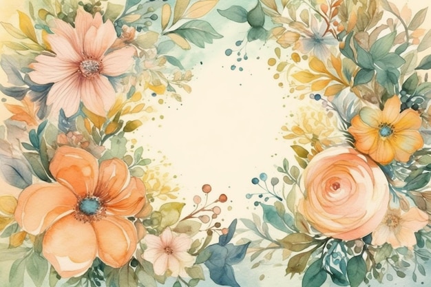 A floral frame with a floral background.