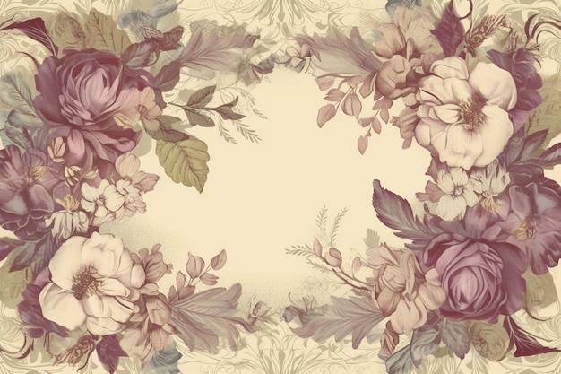 A floral frame with a floral background.