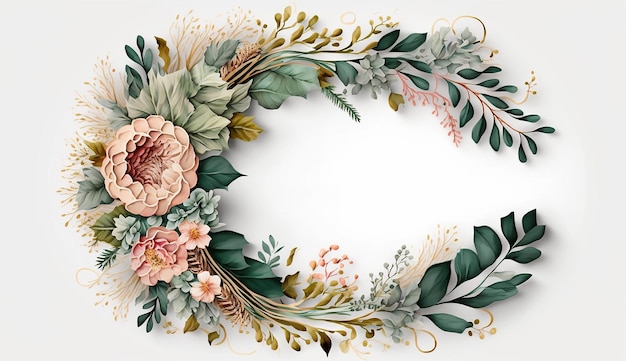 A floral frame with flowers on it