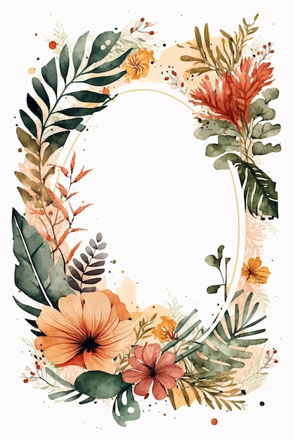 floral frame with flowers