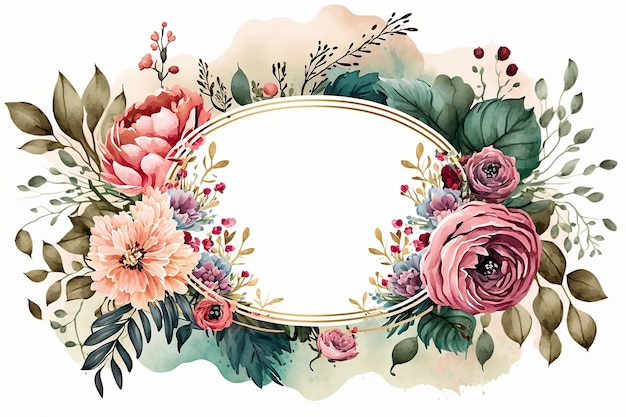 A floral frame with a frame for text.