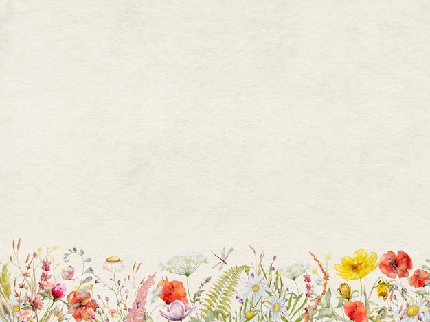 Photo floral frame with many leaves and flowerspeper background