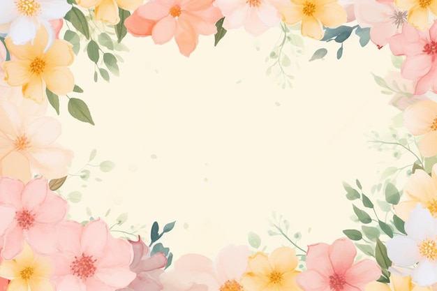 Photo floral frame with space in the midle