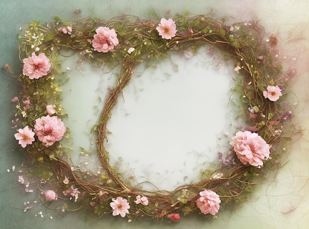 Floral frame with space for text or photo