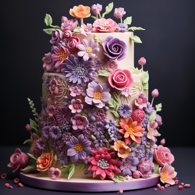 Торт «Цветочный фьюжн», наполненный вкусом
