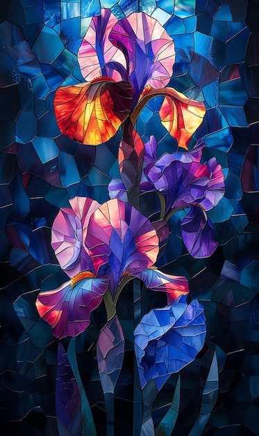 Floral Fusion Embracing Natures Beauty through Captivating Collage Art and Vibrant Floral Motifs