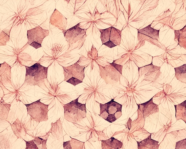 Floral geometric pattern sketch manga style