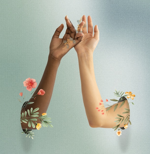 Floral hands using sign language