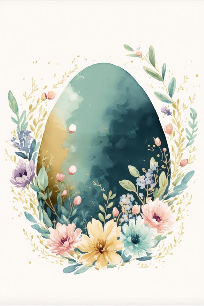 Floral happy easter day design