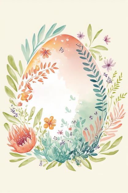 Floral happy easter day design