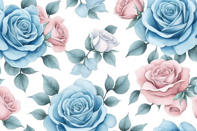 Photo floral harmony in pastels watercolor rose seamless designs