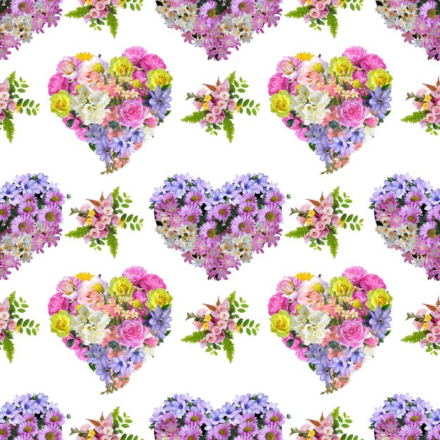 Floral heart seamless pattern flower heart seamless pattern heart seamless pattern heart pattern valentines day seamless pattern