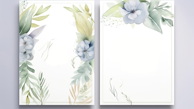 결혼 초청서 에 잎 과 꽃 을 가진 꽃 과 허브 디자인