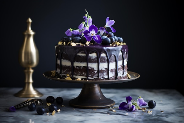 floral icing cake food photography