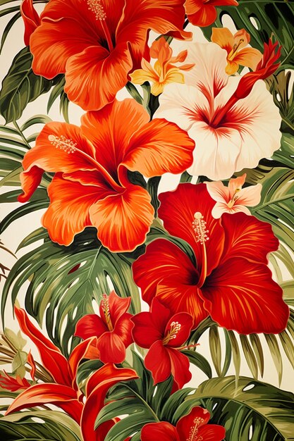 a floral illustration of tropical flowers from the collection