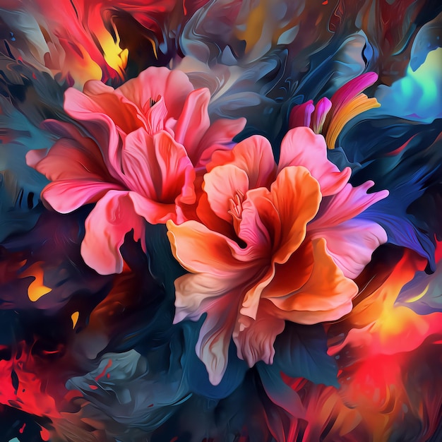 Floral image with watercolor effect Suitable for background Vibrant color