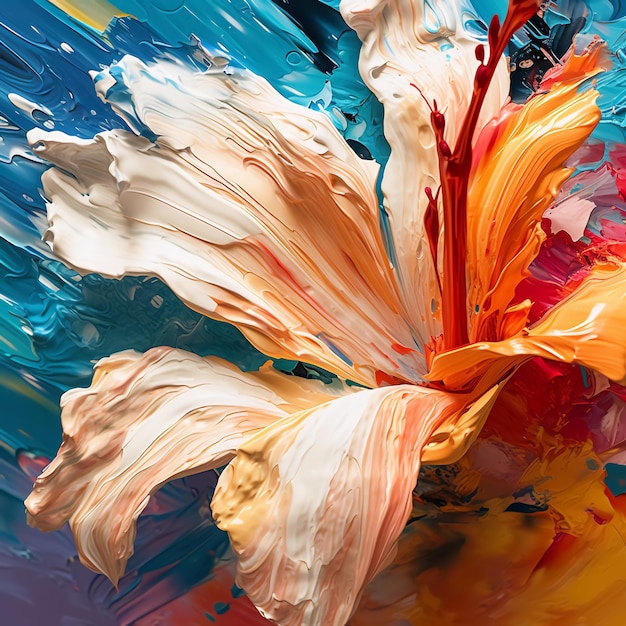 水彩の効果を持つ花の画像 背景に適しています 鮮やかな色