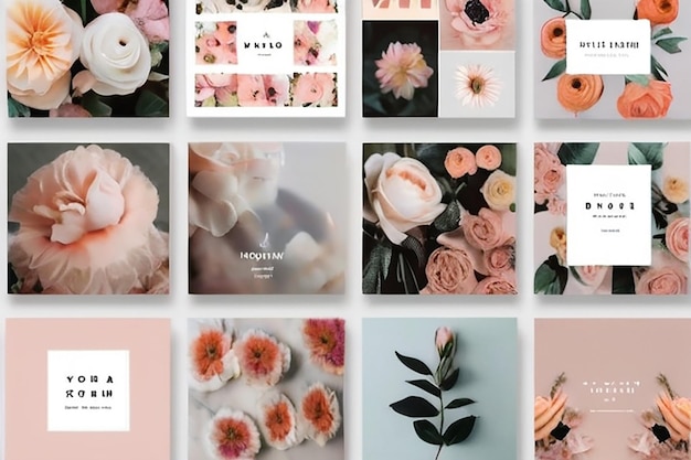 Foto layout della griglia floreale di instagram