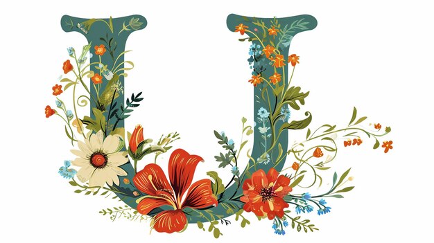 Premium Photo  A Floral Journey through the Letter U