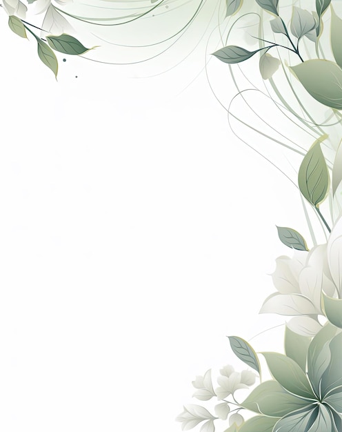 floral leaf border background