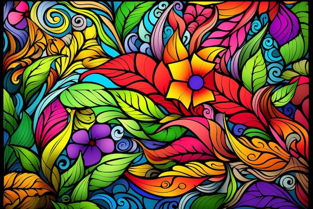 Floral leaves coloring