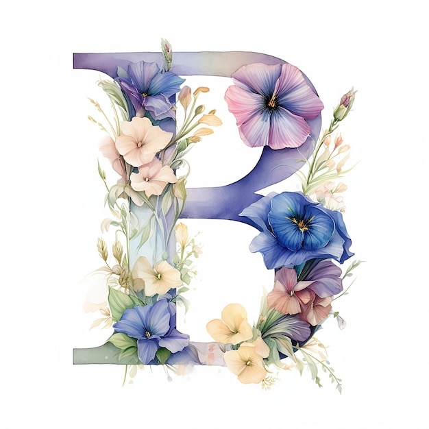 Floral letter b