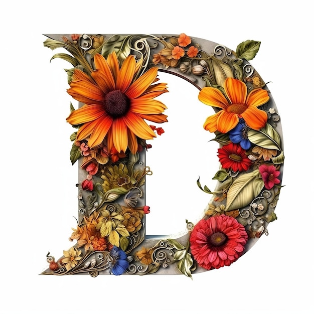 Photo floral letter d