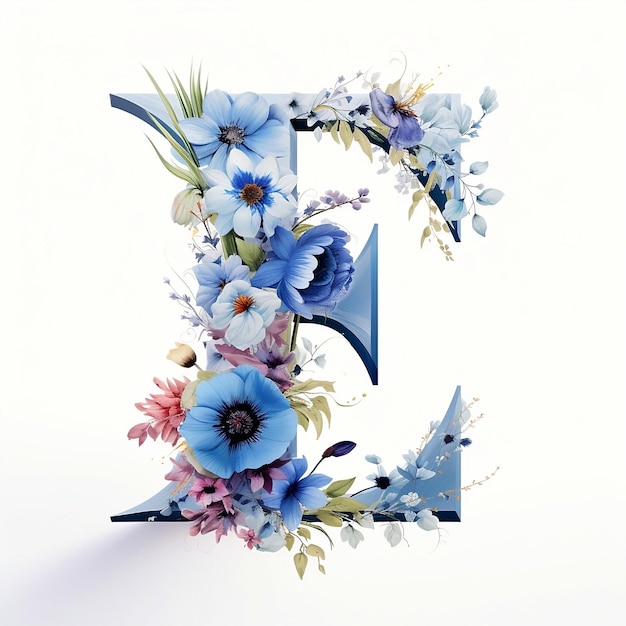 Floral letter e