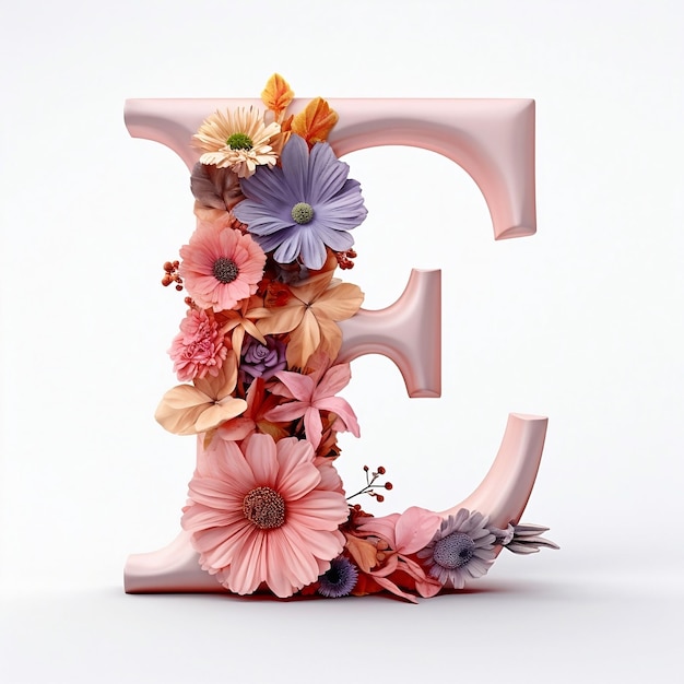 Floral letter E