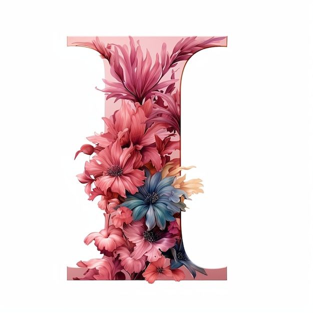 Floral letter I