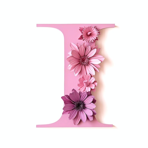 Floral letter I