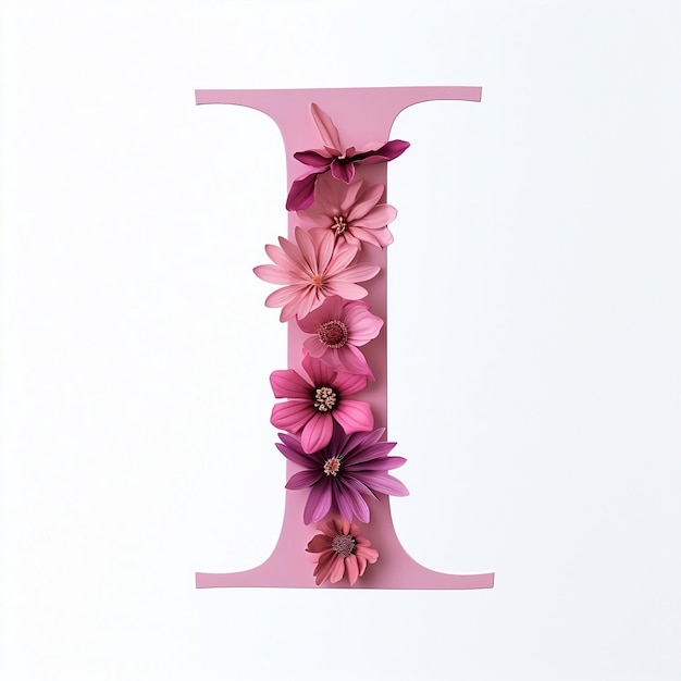 Floral letter I