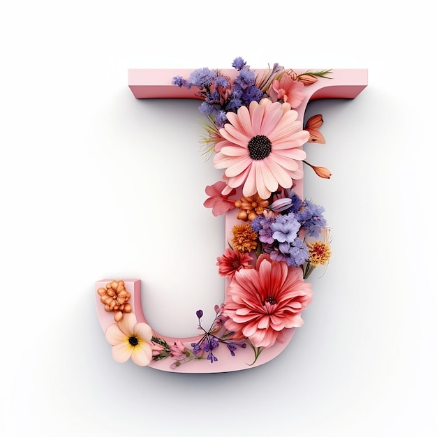 Floral letter J