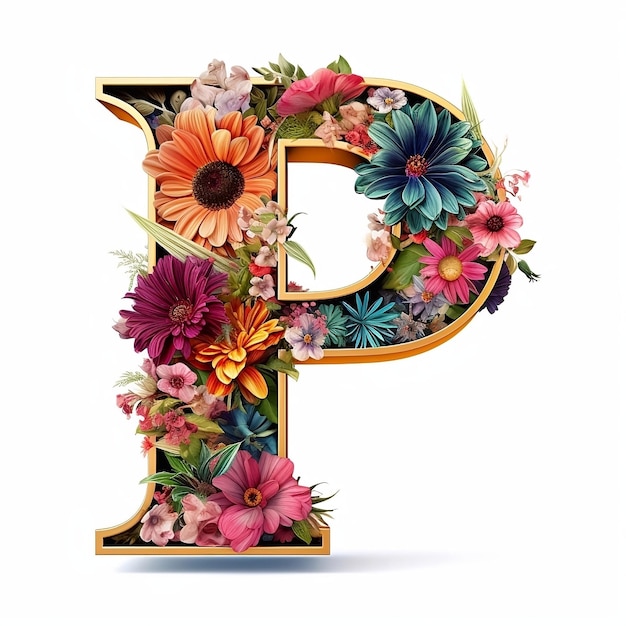 Photo floral letter p