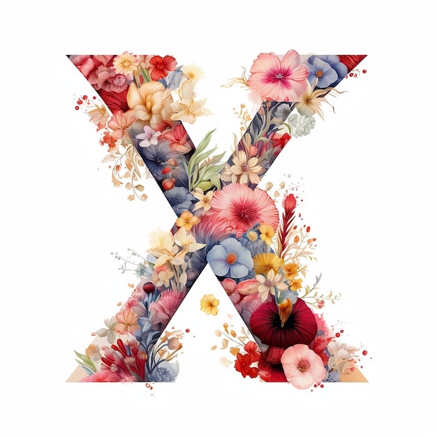 Floral letter X