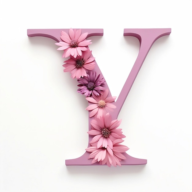 Floral letter Y