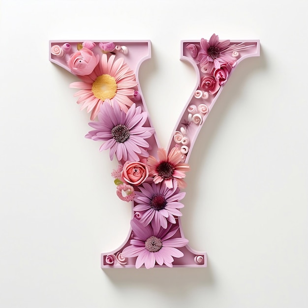 Floral letter Y