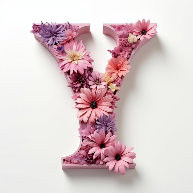 Floral letter y