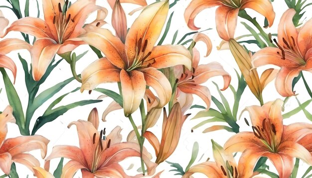 Floral lily watercolor background