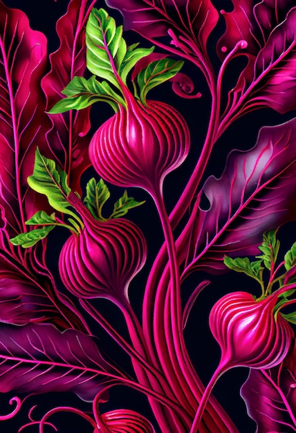 Floral magenta beet abstract background