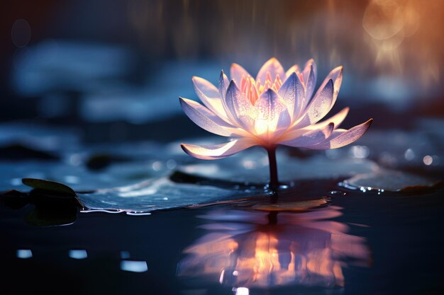 水面に浮かぶ花の魔法